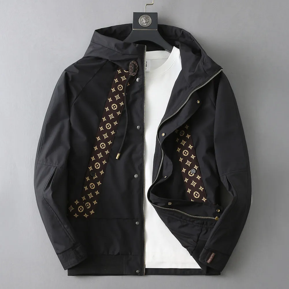 Monogram Panel Hooded Windbreaker Jacket D40024616