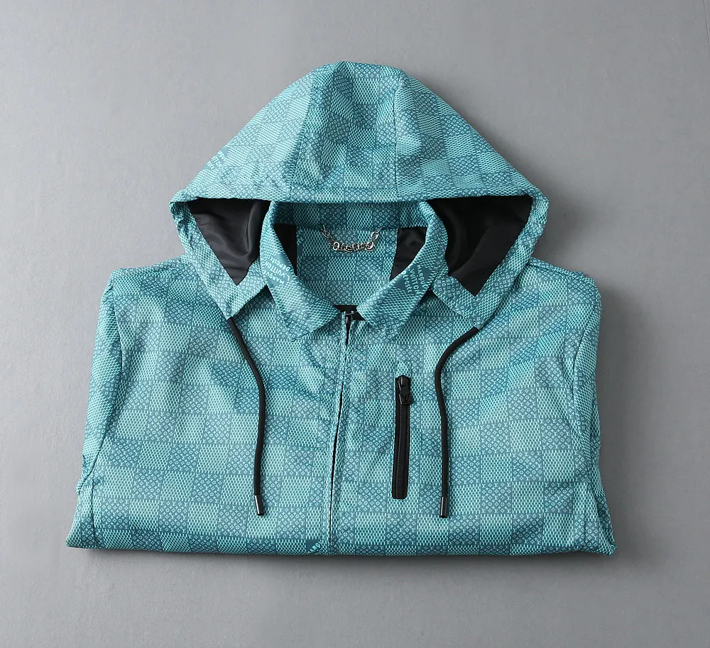 Damier Pattern Hooded Windbreaker Jacket D40024646 — view 4