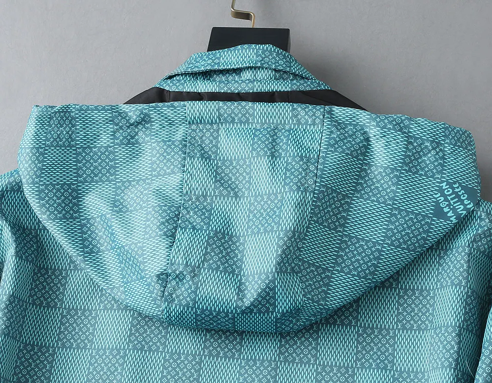 Damier Pattern Hooded Windbreaker Jacket D40024646 — view 13