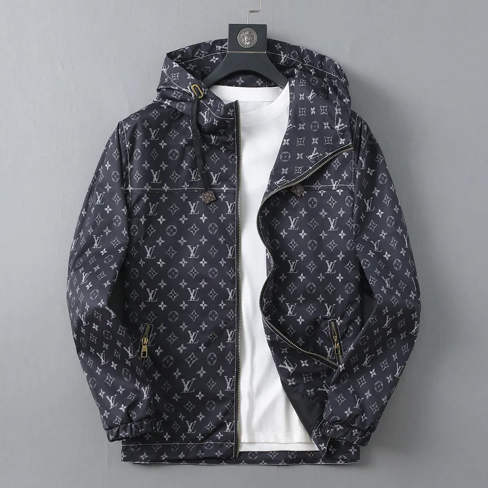 Monogram Print Hooded Windbreaker Jacket D40024620
