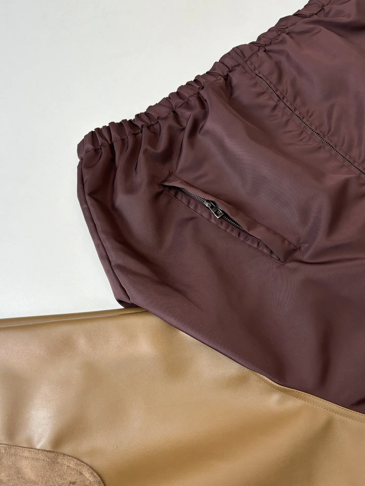 Leather-Trimmed Hooded Paneled Jacket D40023910 — view 7