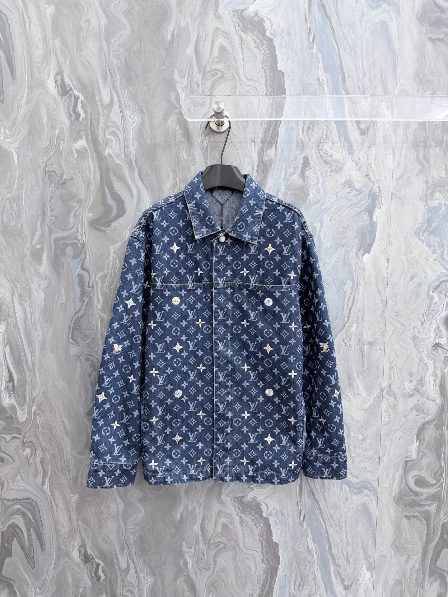 Monogram Embroidered Denim Shirt Jacket D40023334