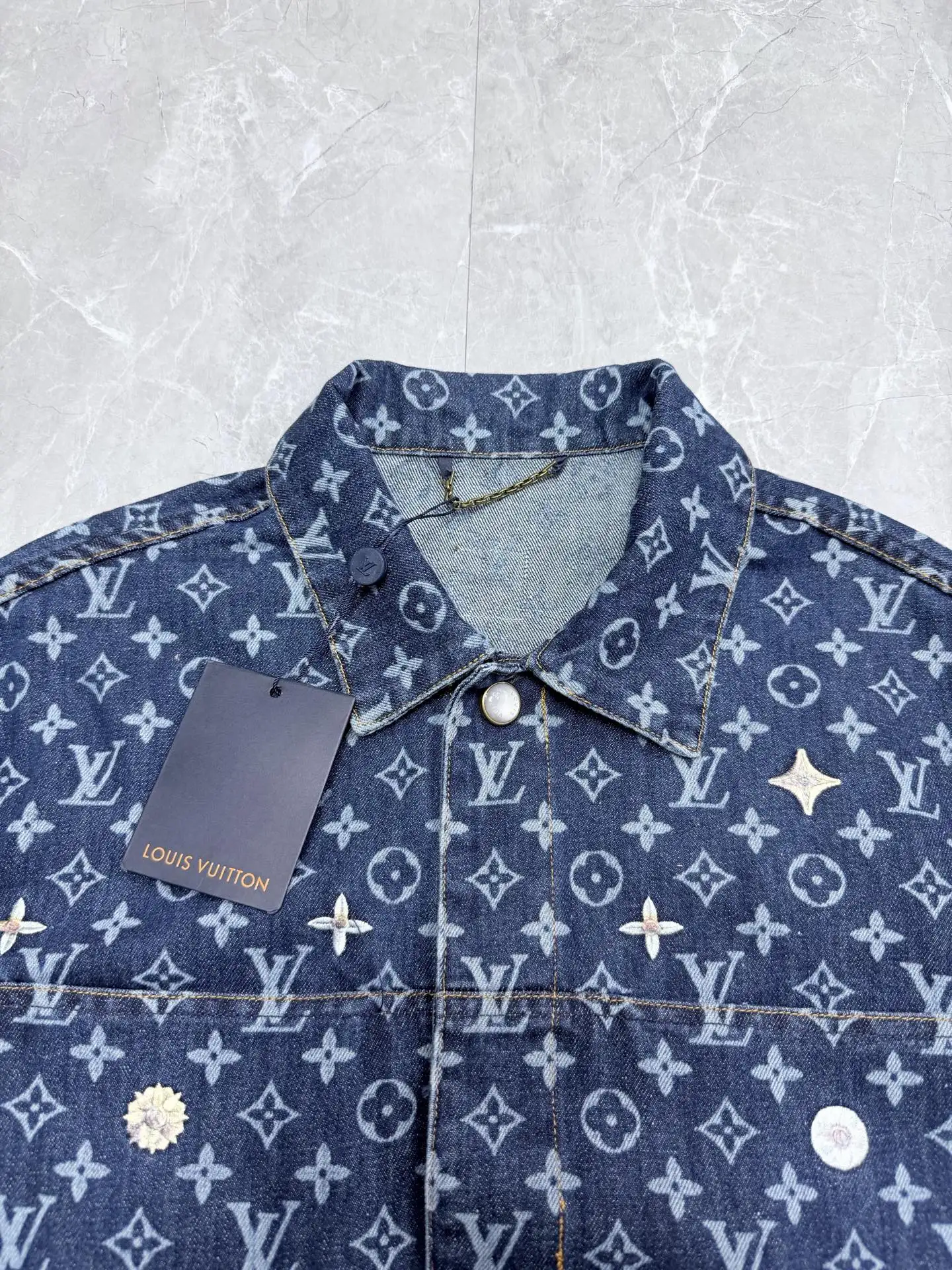 Monogram Embroidered Denim Shirt Jacket D40023334 — view 3