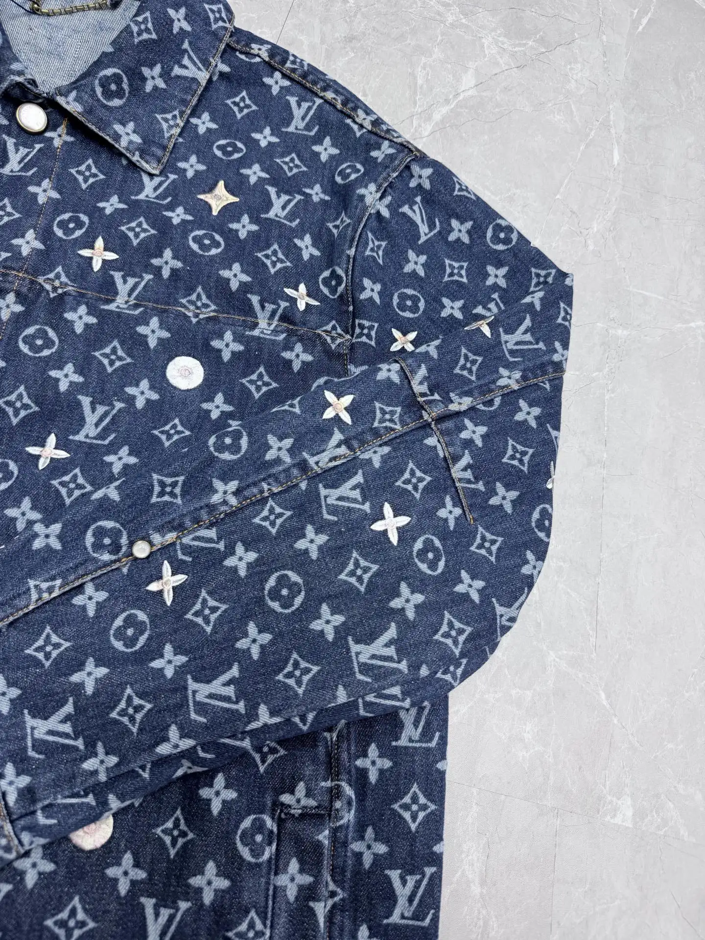 Monogram Embroidered Denim Shirt Jacket D40023334 — view 5