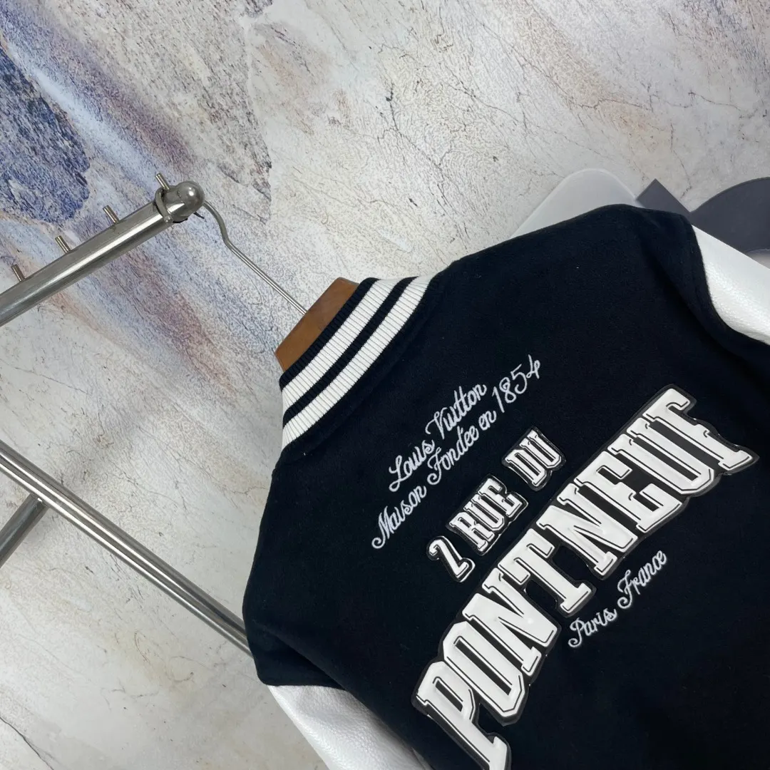Wool and Grained Leather Varsity Jacket D41024595 — view 10