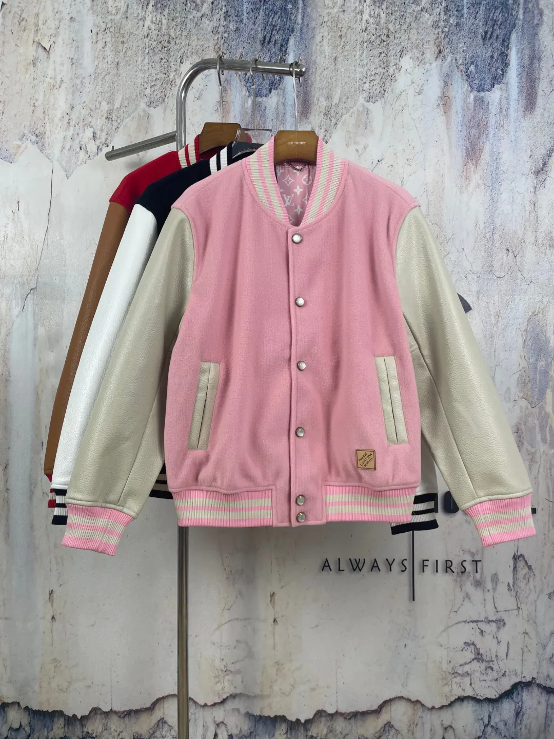 Louis Vuitton x Nigo Wool and Leather Varsity Jacket D41024597