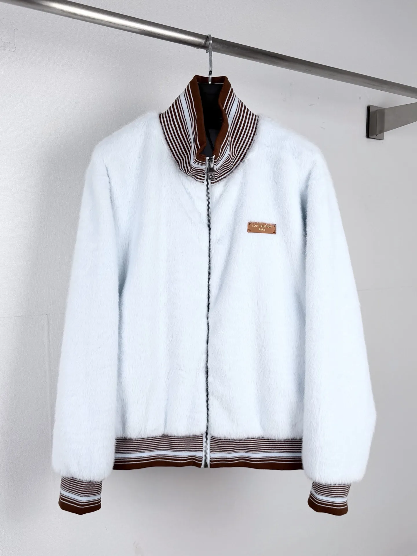 Mink-Effect Faux Fur Zip-Up Jacket D41521284