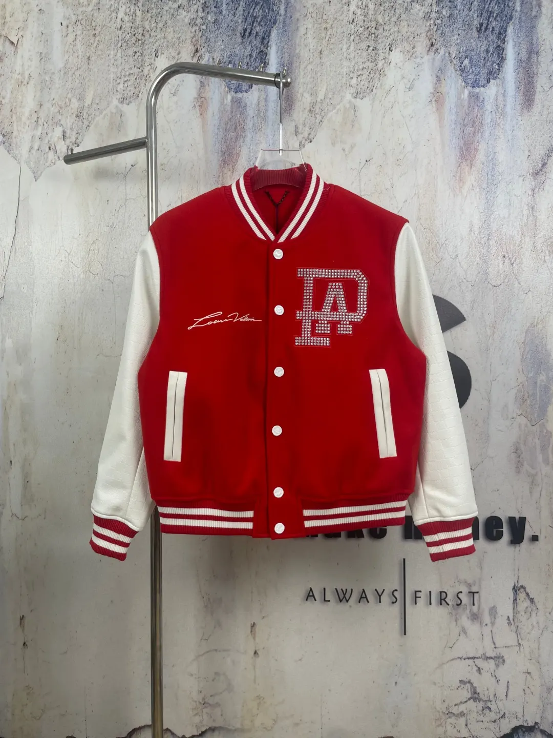 Embellished Wool and Leather Varsity Jacket D42024755