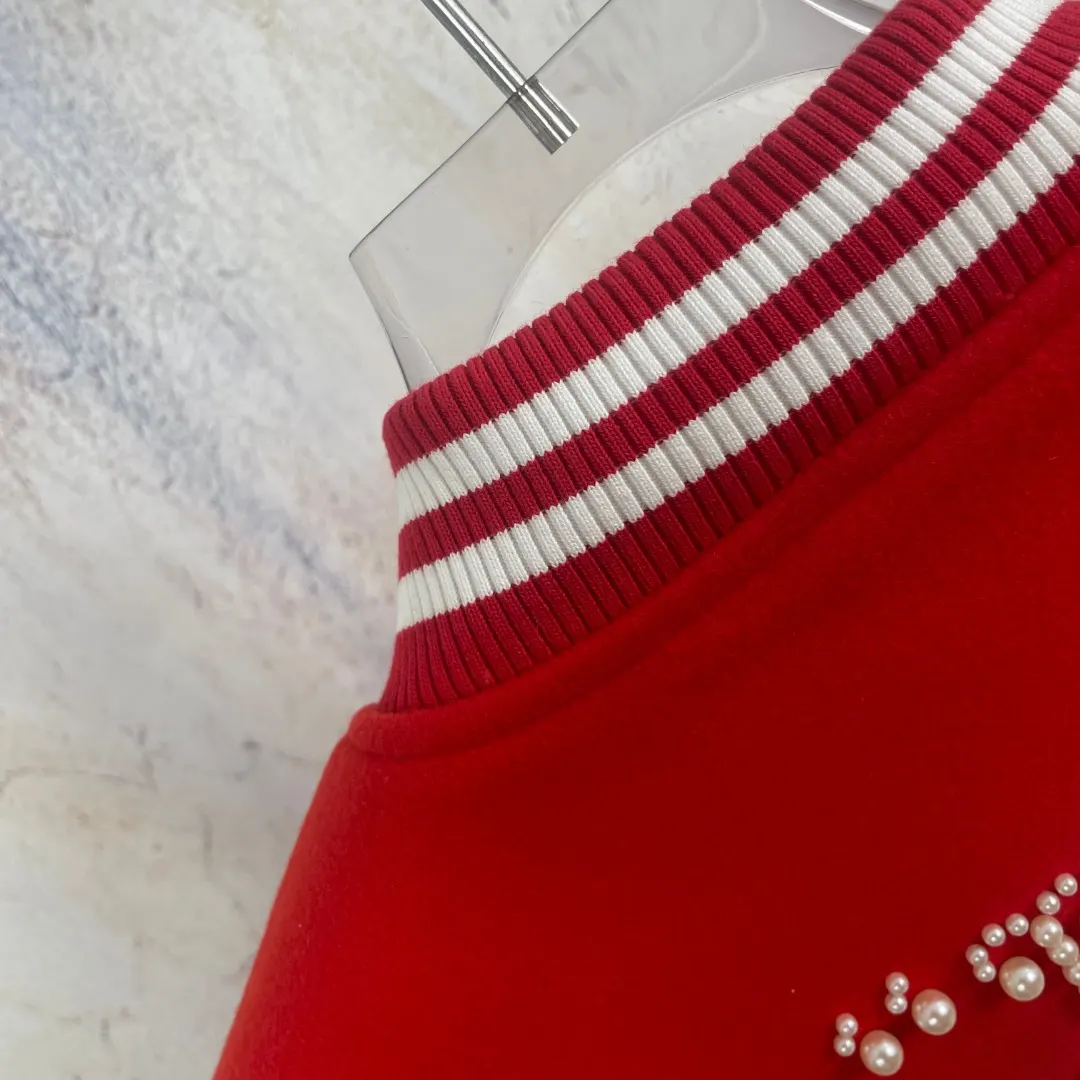 Embellished Wool and Leather Varsity Jacket D42024755 — view 10
