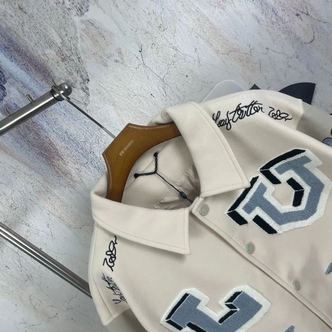 Cartoon Patchwork Wool-Blend Varsity Jacket D42024758 — view 3