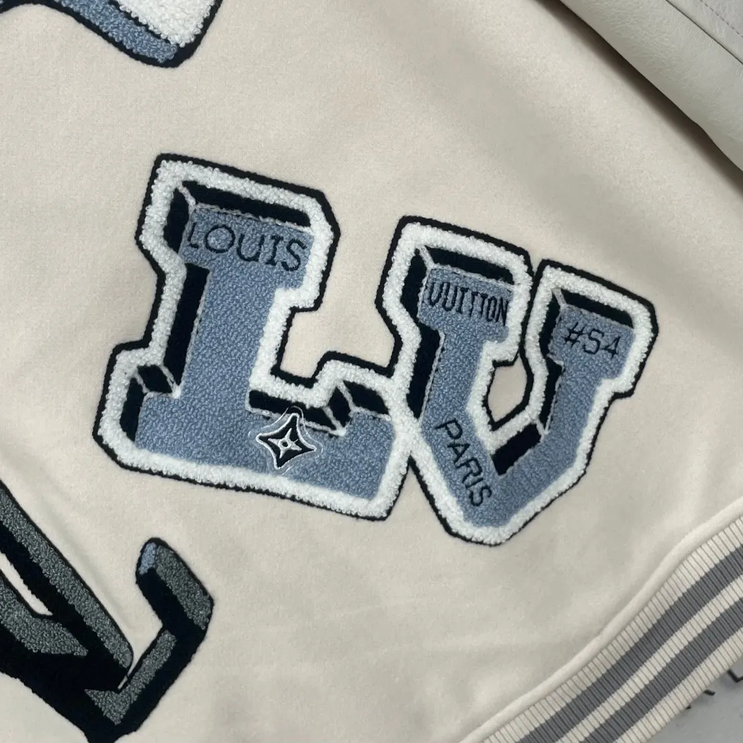Cartoon Patchwork Wool-Blend Varsity Jacket D42024758 — view 11