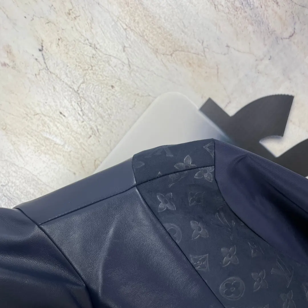 Monogram Mixed-Media Funnel-Neck Jacket D42024594 — view 6