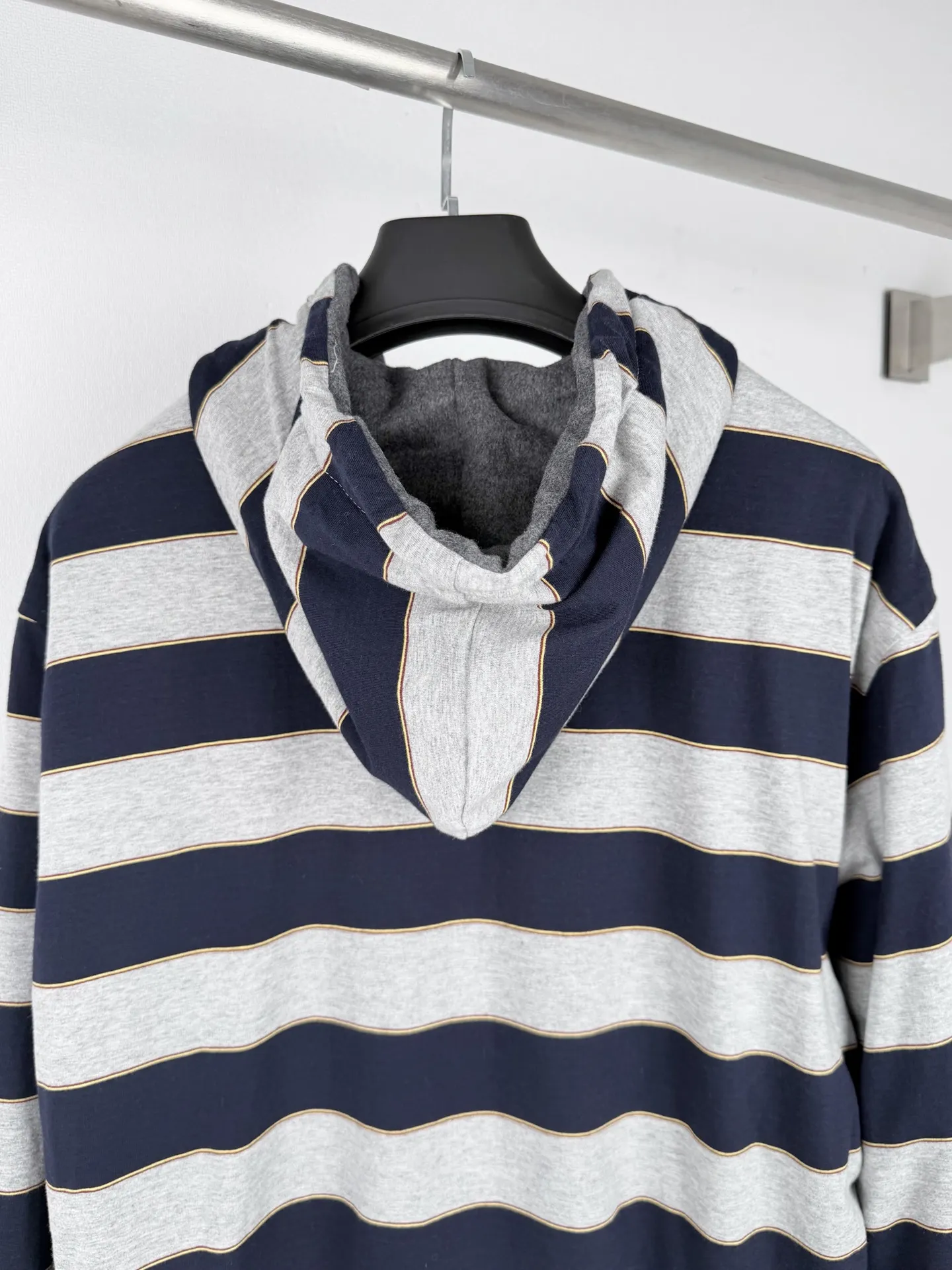 Reversible Striped Fleece-Lined Hooded Jacket D42021303 — view 4