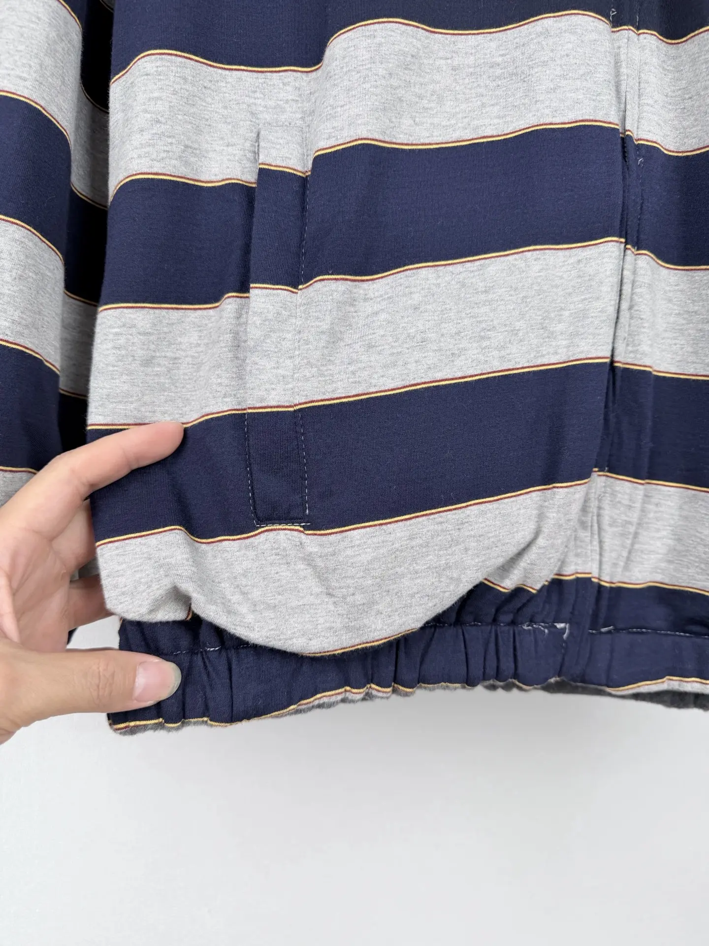 Reversible Striped Fleece-Lined Hooded Jacket D42021303 — view 9