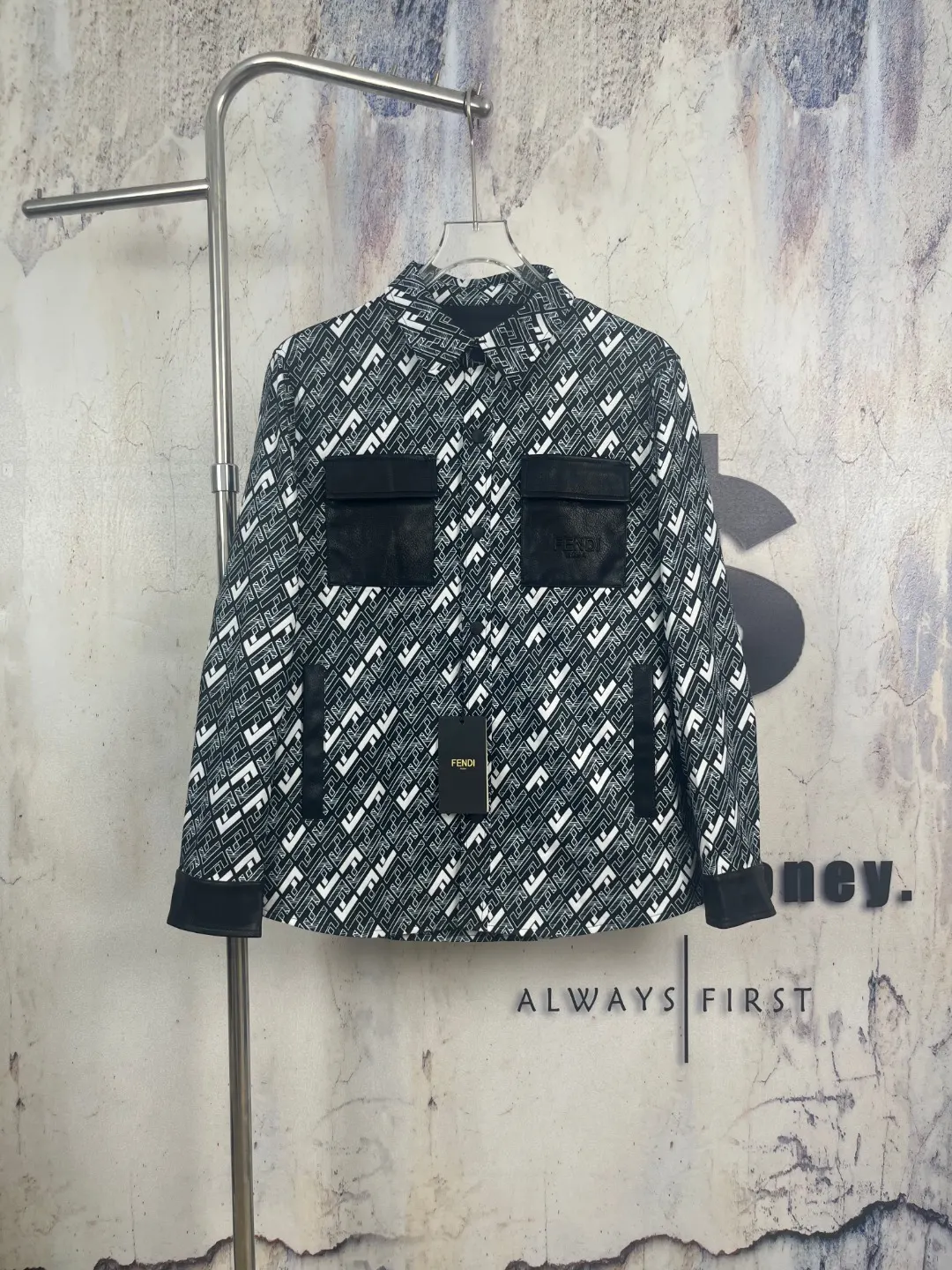 FF Monogram Leather-Trimmed Workwear Jacket D42524604