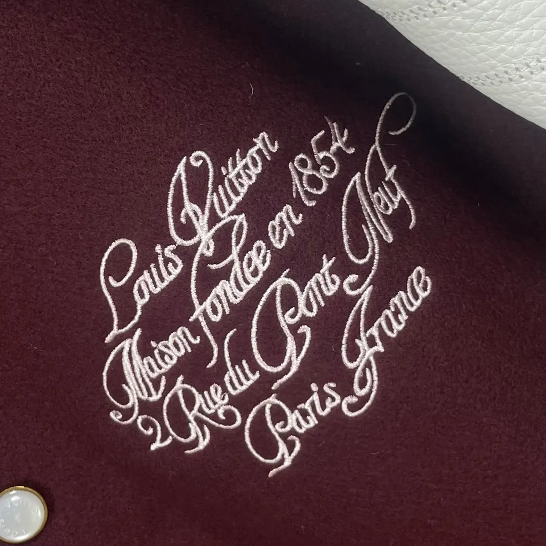 Logo-Embroidered Wool and Leather Varsity Jacket D42524589 — view 7