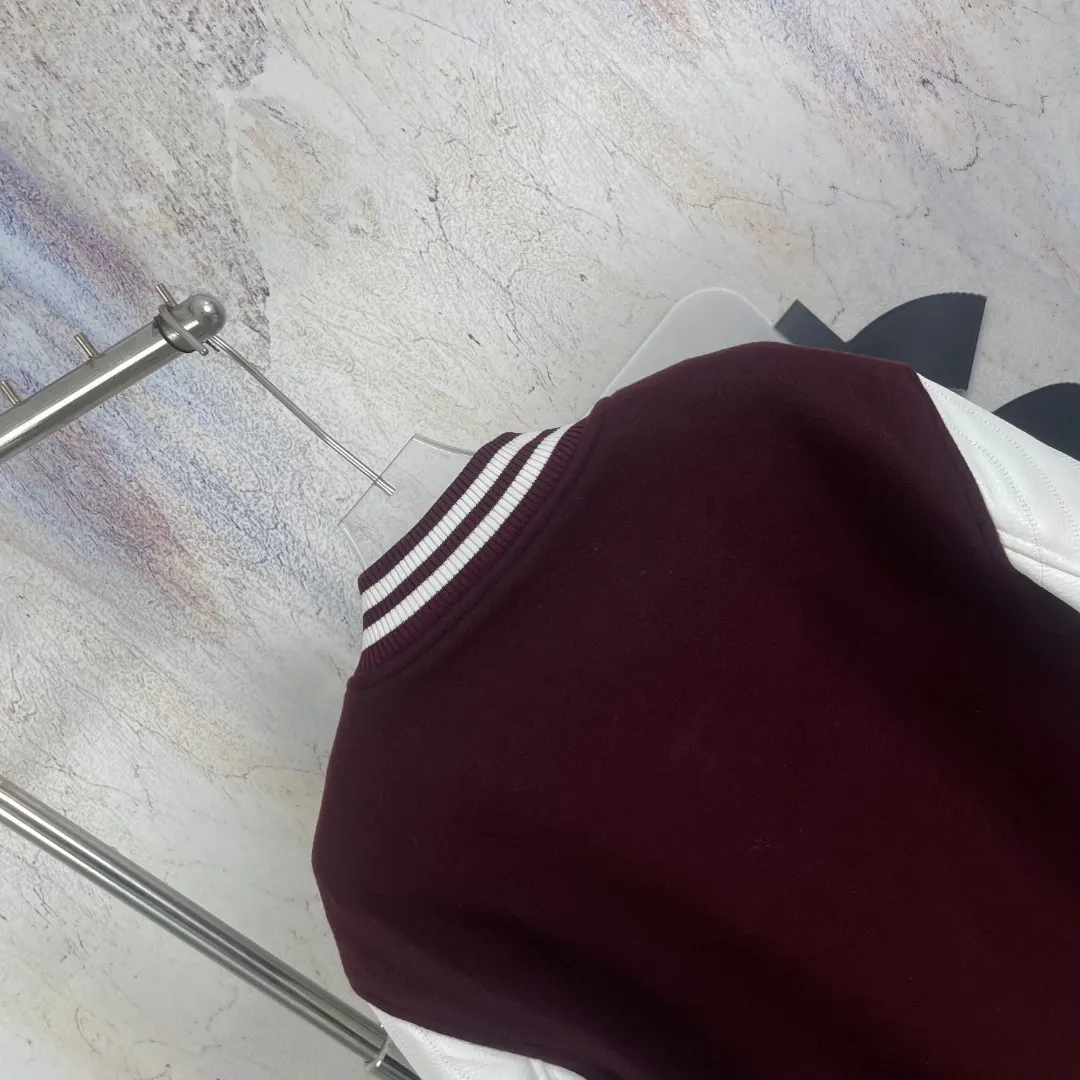 Logo-Embroidered Wool and Leather Varsity Jacket D42524589 — view 10