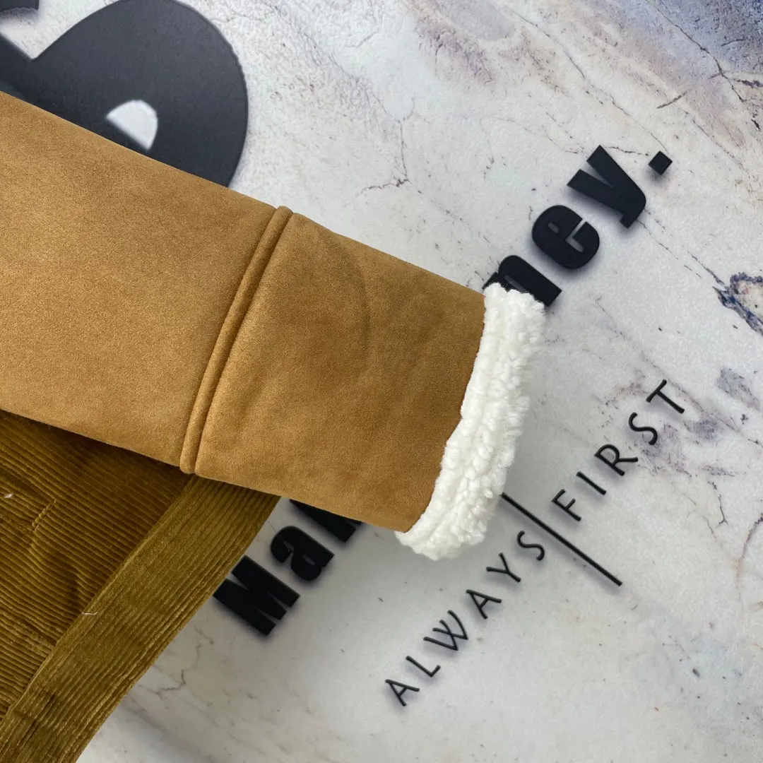Corduroy and Faux-Suede Shearling-Collar Jacket D43024590 — view 8