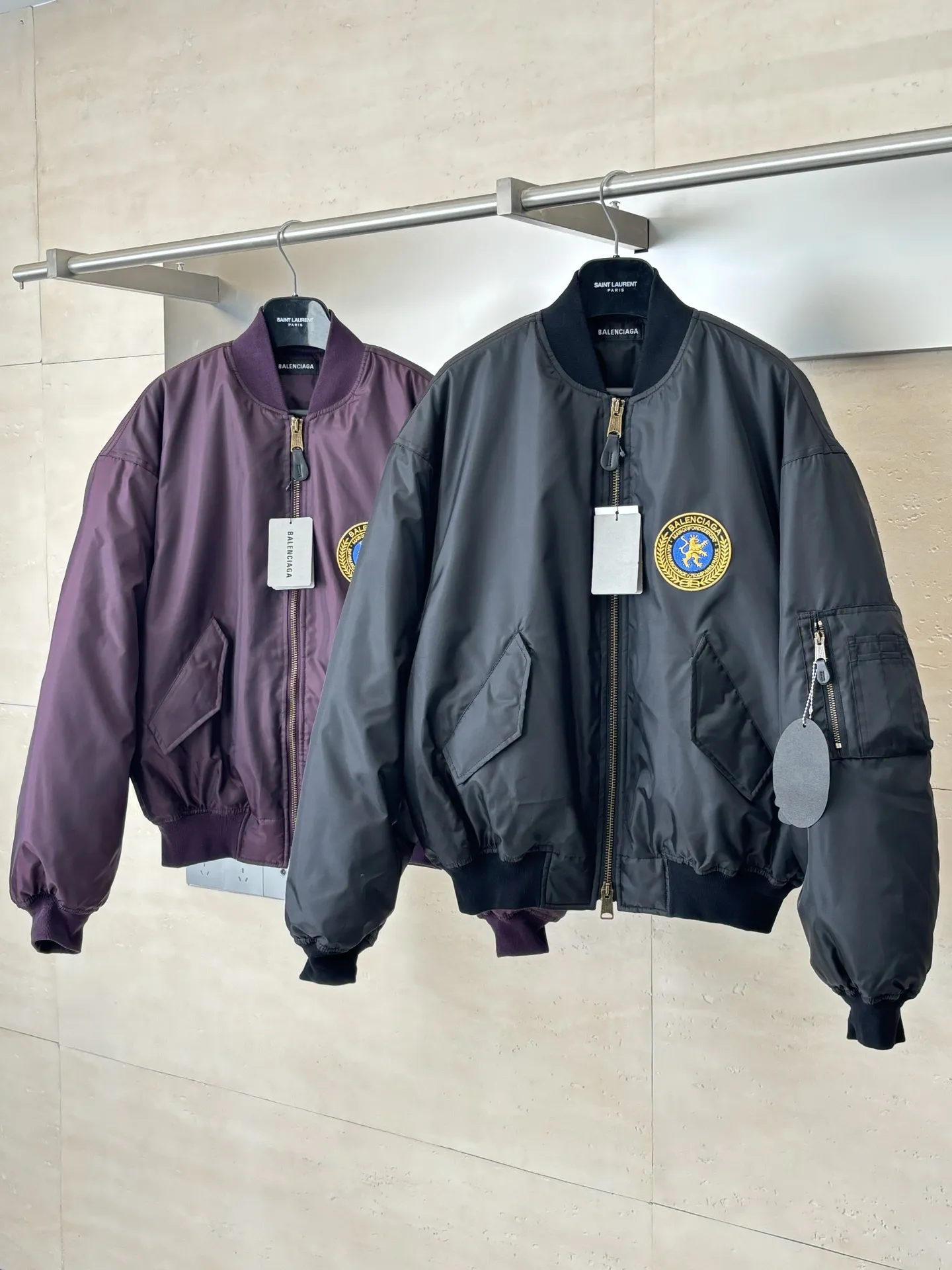 Embroidered Crest Oversized Bomber Jacket D43524726 — view 3