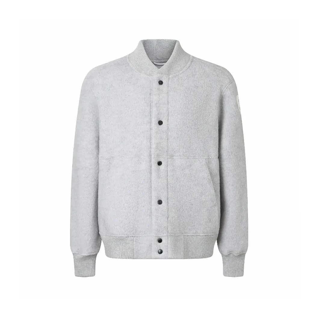 Wool-Blend Bomber Jacket with Logo Patch D43523209