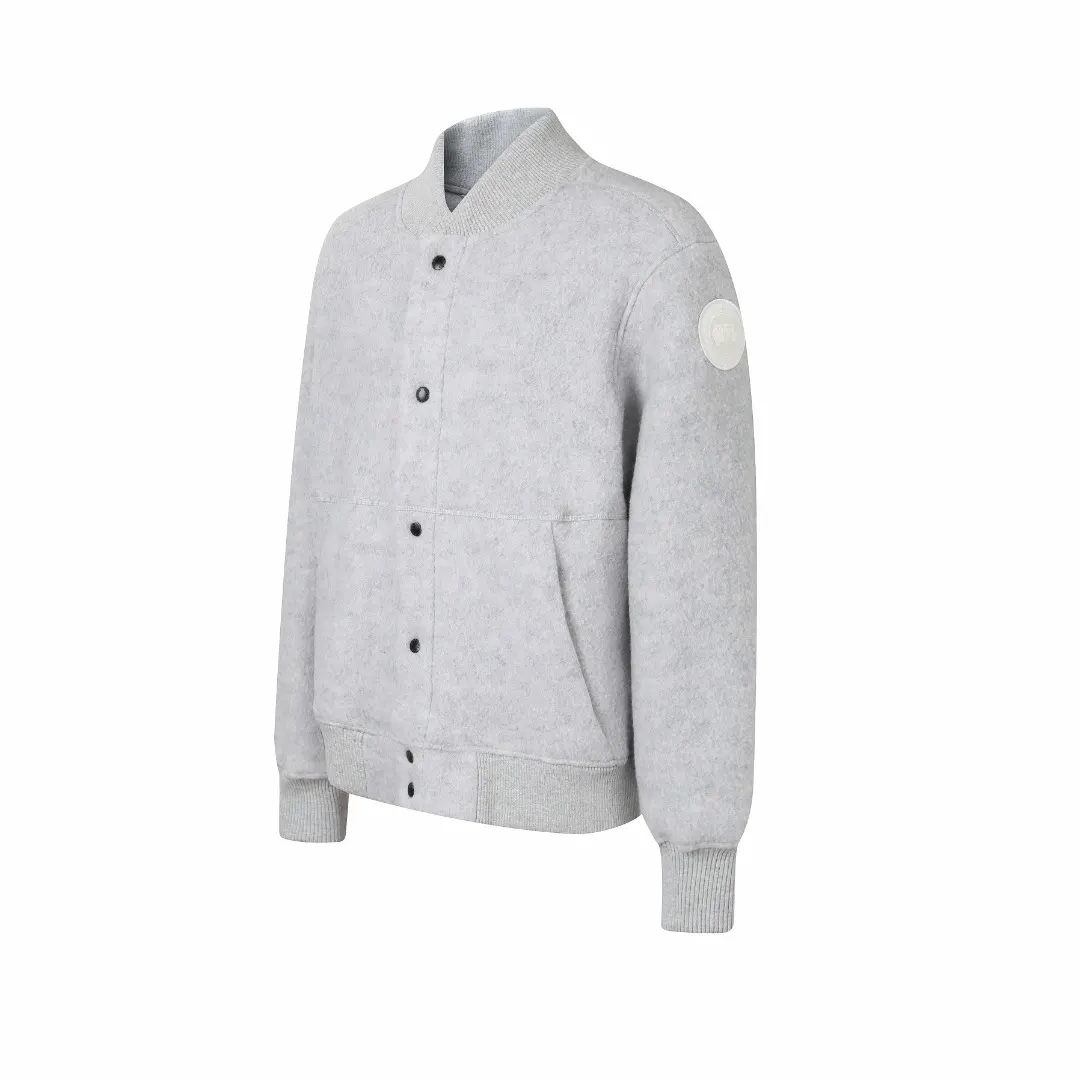 Wool-Blend Bomber Jacket with Logo Patch D43523209 — view 2