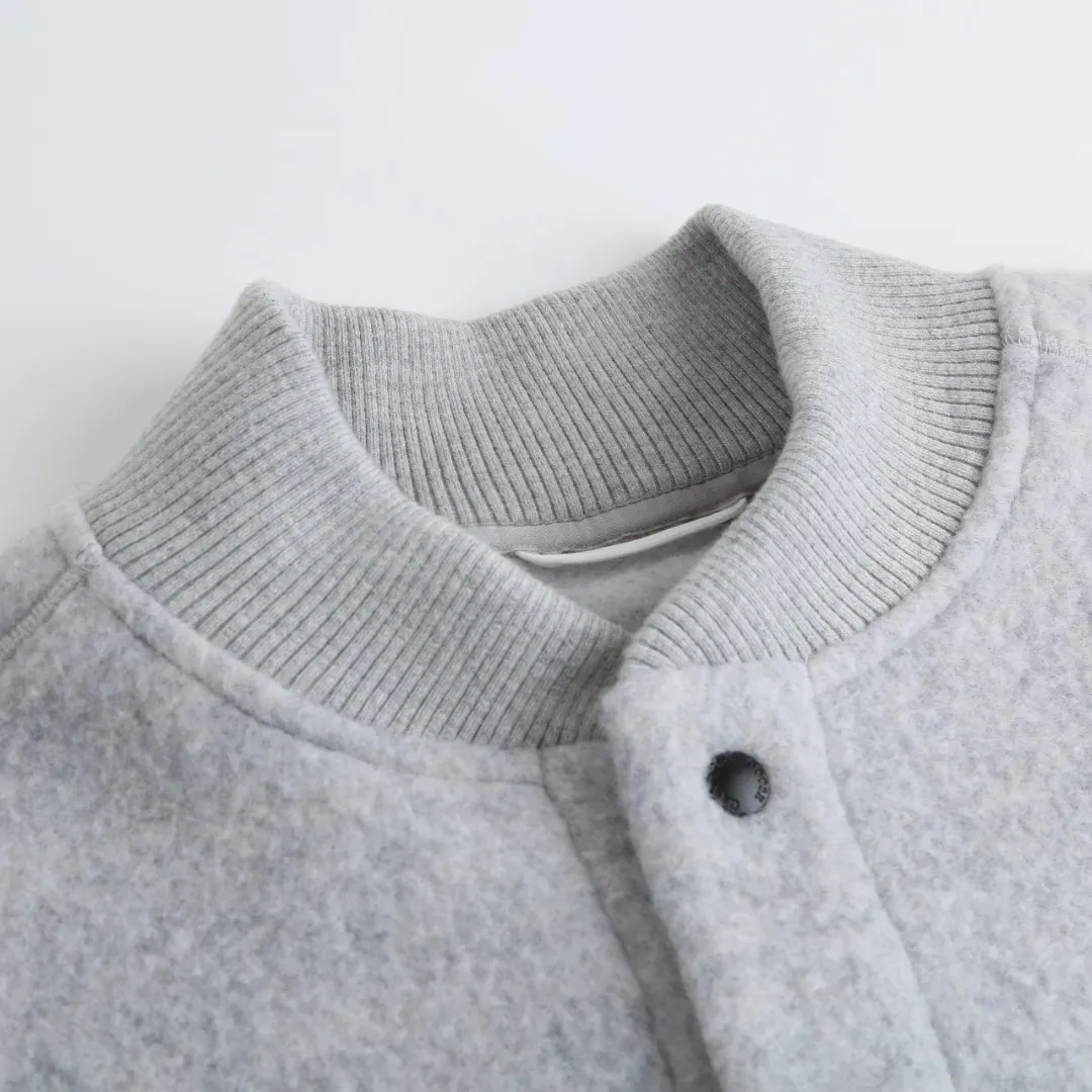 Wool-Blend Bomber Jacket with Logo Patch D43523209 — view 4