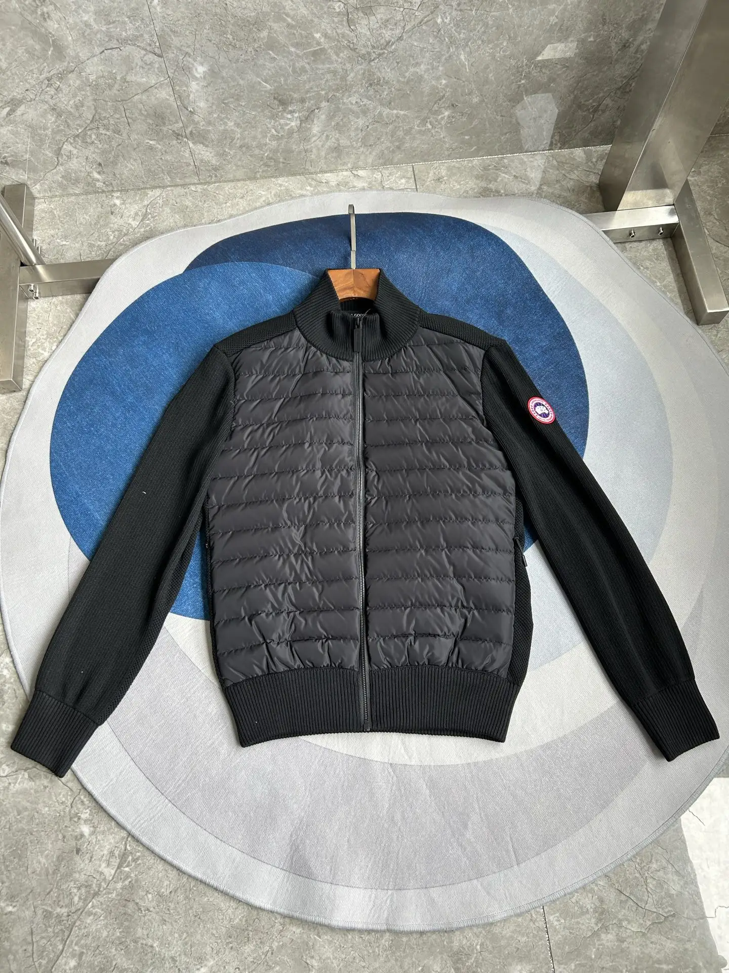 HyBridge Knit Jacket with Down-Filled Panels D44024024 — view 3