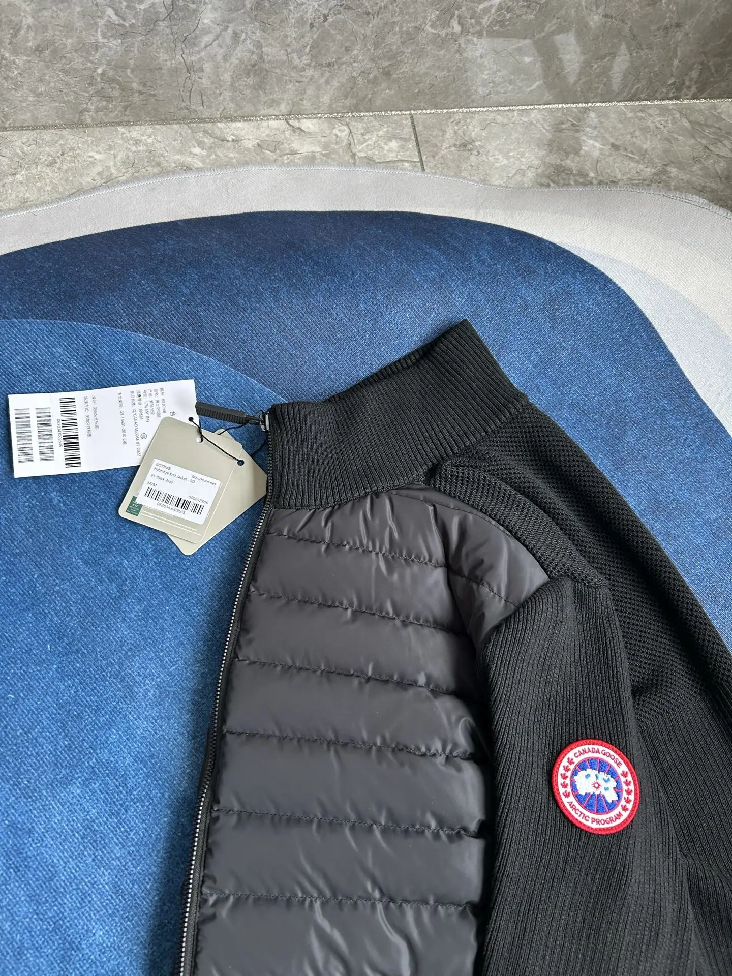 HyBridge Knit Jacket with Down-Filled Panels D44024024 — view 11