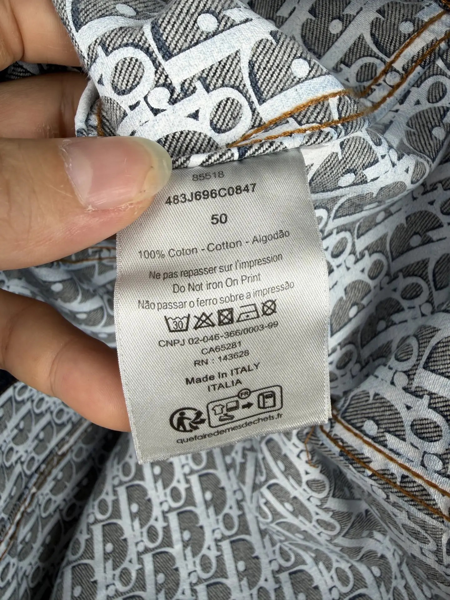Oblique Lining Denim Trucker Jacket D44021388 — view 11