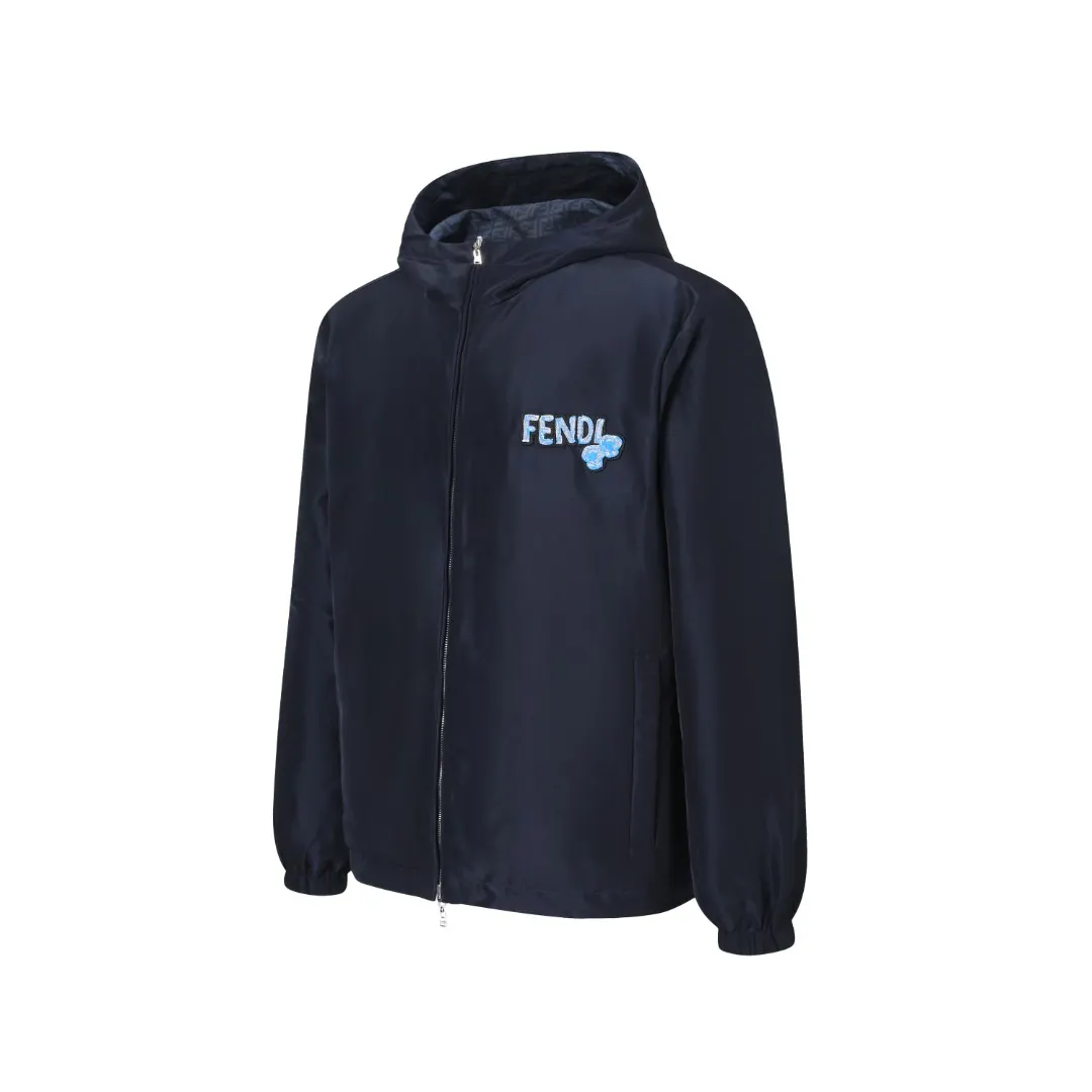 Reversible Logo-Embroidered Hooded Jacket D44021210 — view 2