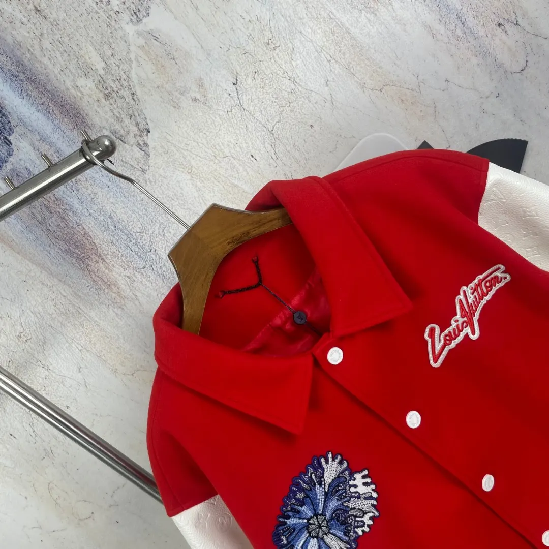 Floral Embroidered Wool-Blend Varsity Jacket D45024588 — view 3