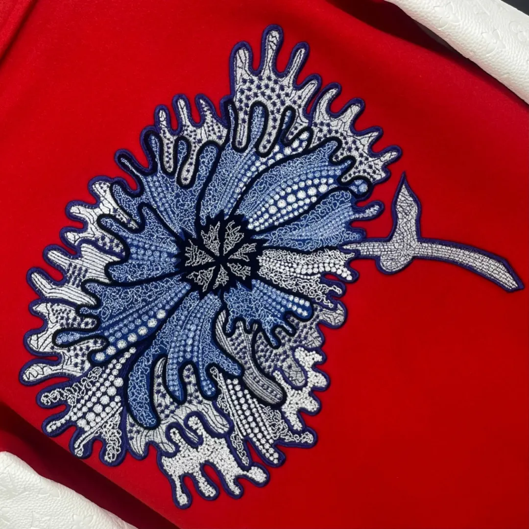 Floral Embroidered Wool-Blend Varsity Jacket D45024588 — view 11
