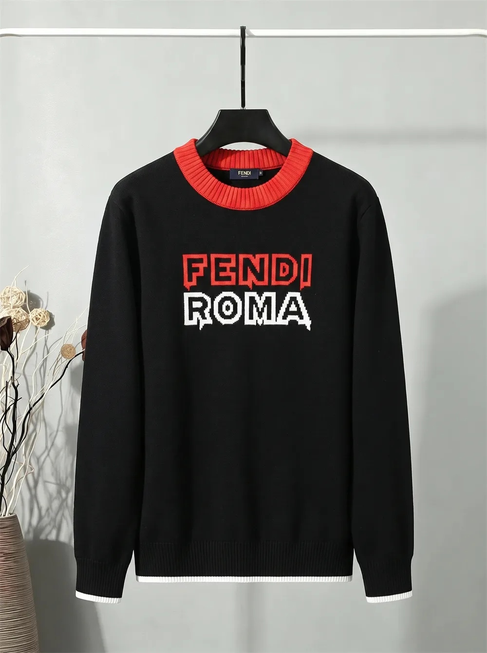 Fendi Roma Logo Intarsia Knit Sweater D20023391