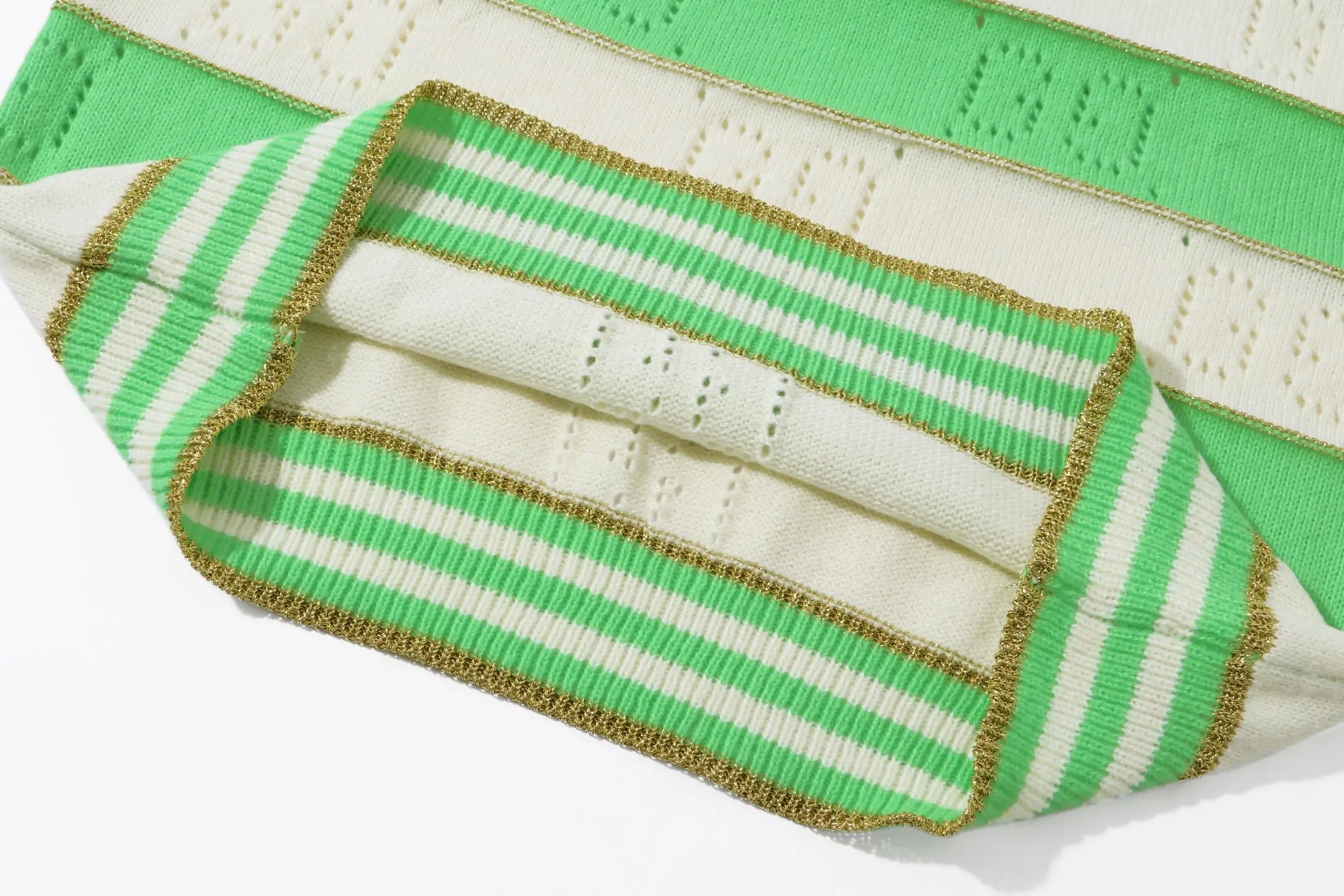 GG Perforated Striped Knit Sweater D20023430 — view 7