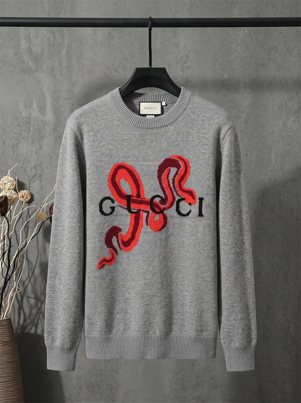 Snake Intarsia Logo Crew-Neck Sweater D20023431