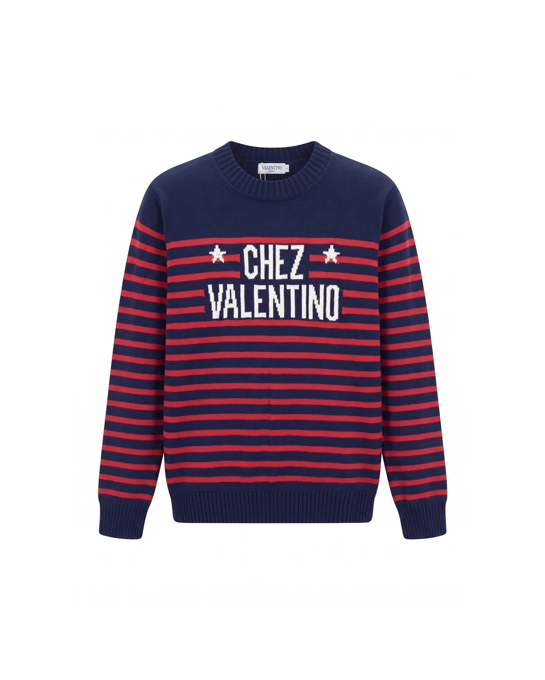 Chez Valentino Striped Intarsia Knit Sweater D20023413