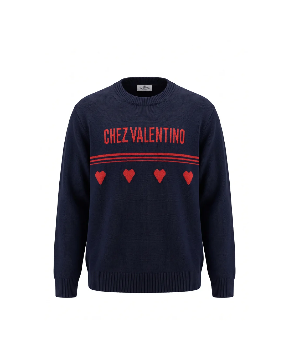 Chez Valentino Intarsia Logo Knit Sweater D20023415
