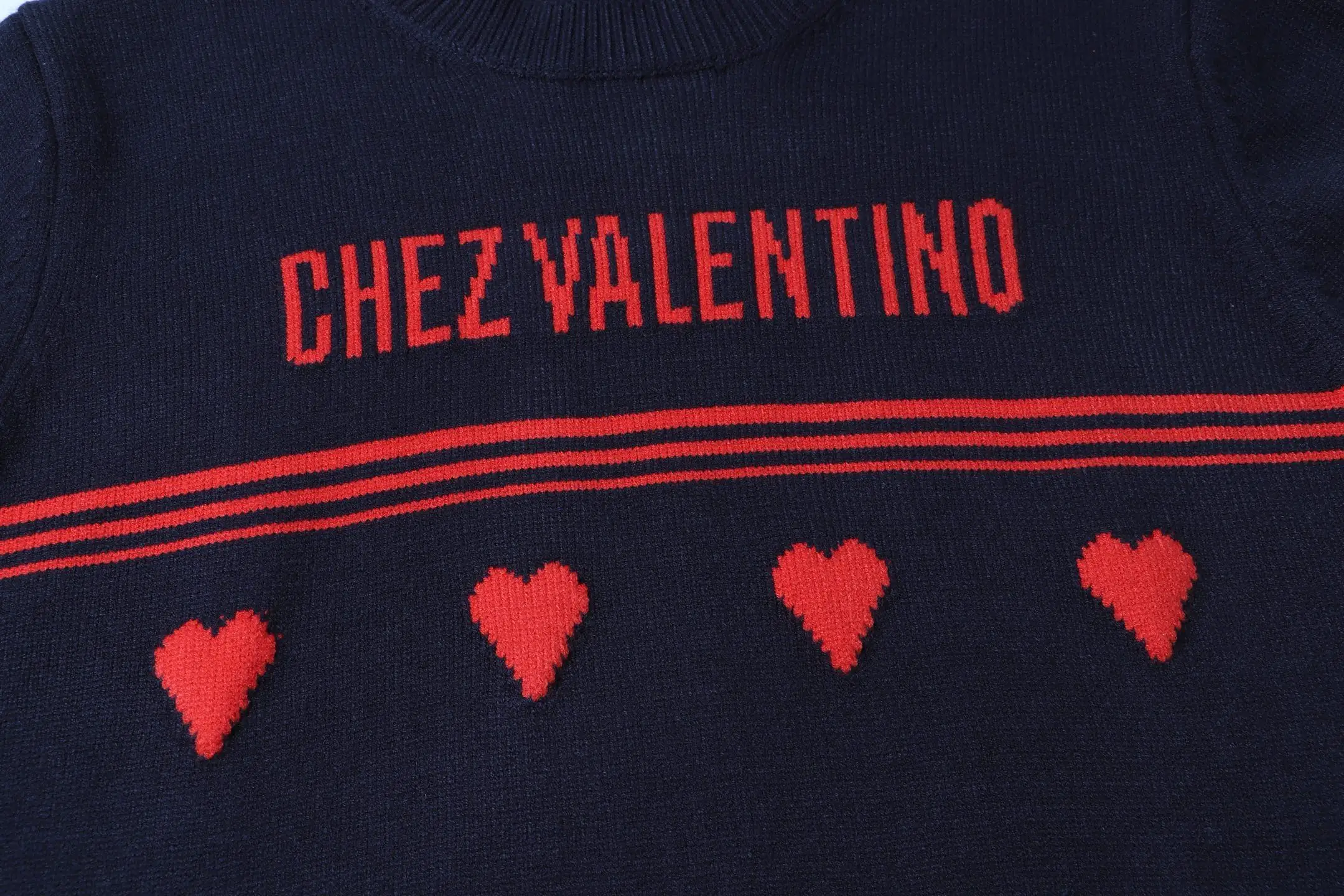 Chez Valentino Intarsia Logo Knit Sweater D20023415 — view 7