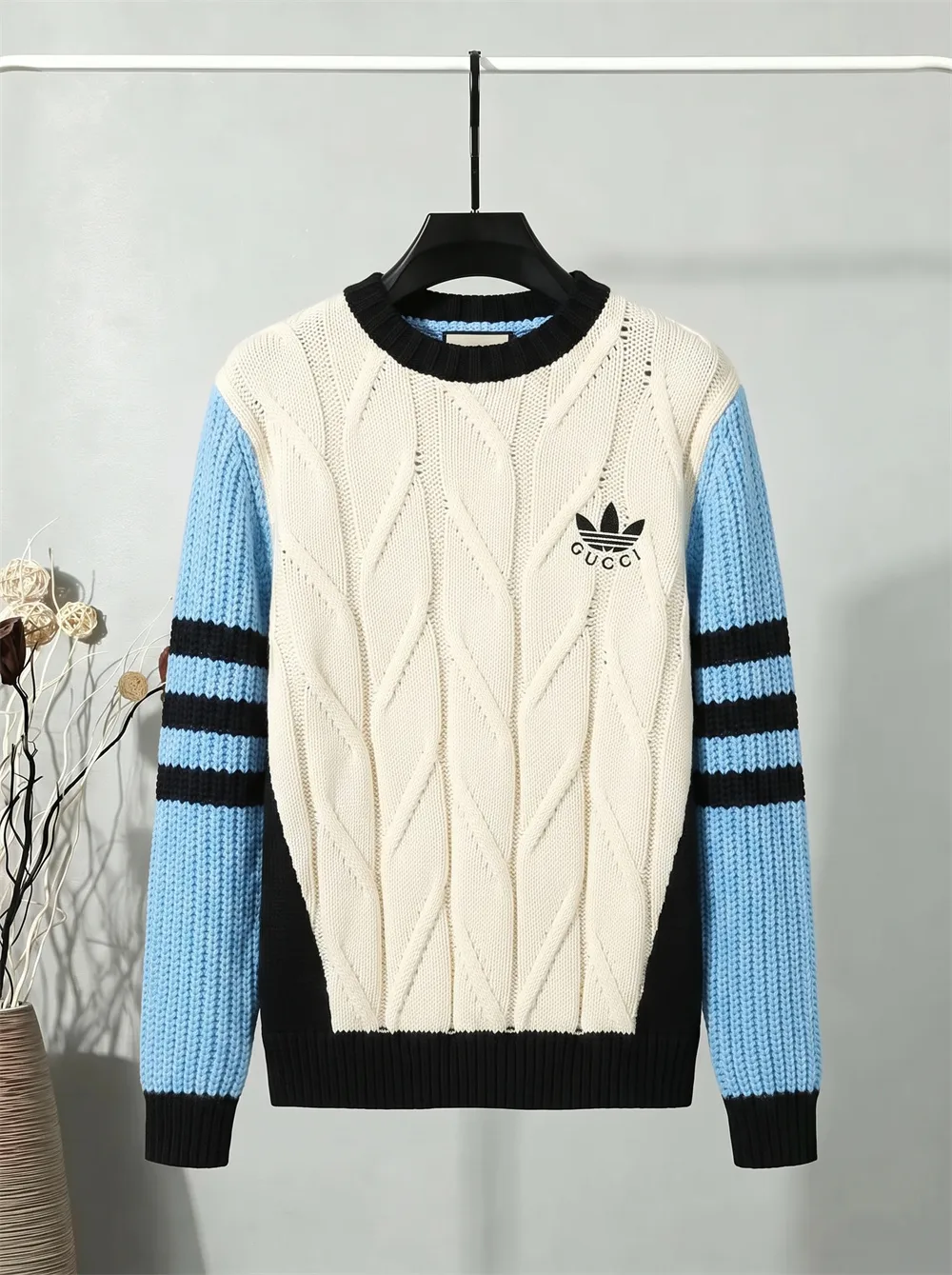 Gucci x adidas Cable-Knit Crew-Neck Sweater D20523426