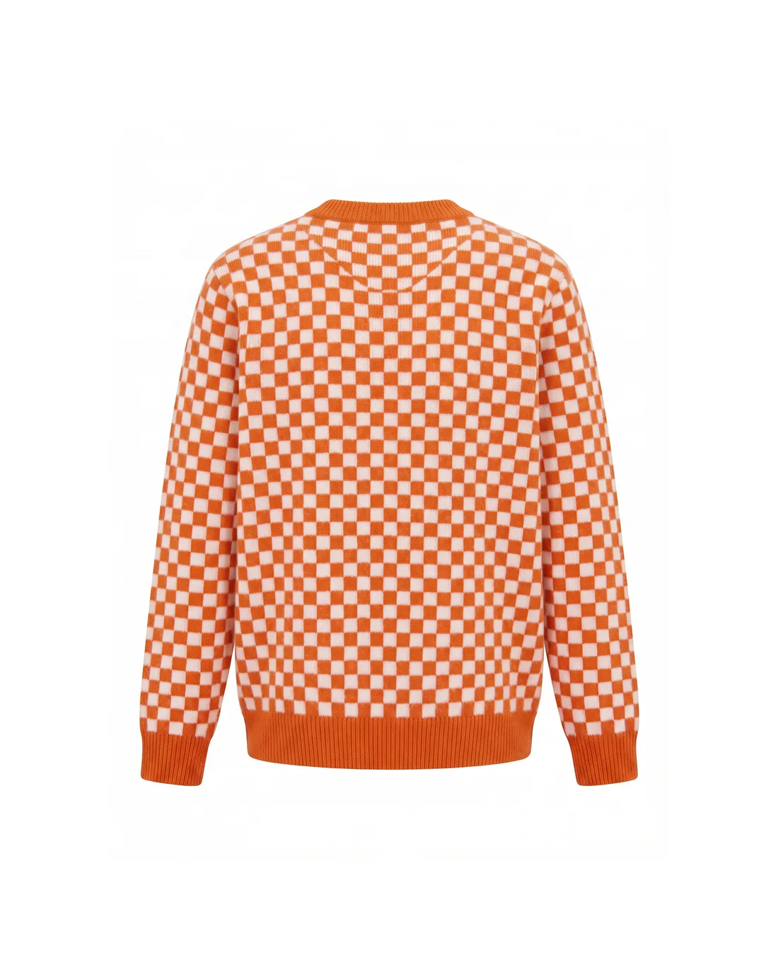 Checkerboard Jacquard Crew-Neck Sweater D21023450 — view 2