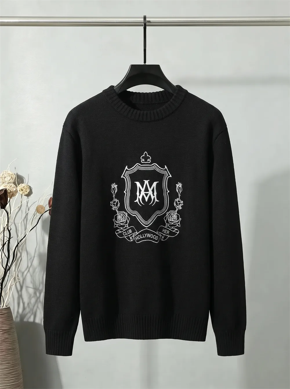 Logo Embroidery Crew-Neck Knit Sweater D21023442