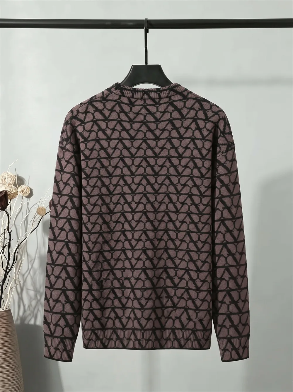 V-Logo Monogram Jacquard Crew-Neck Sweater D21023403 — view 2