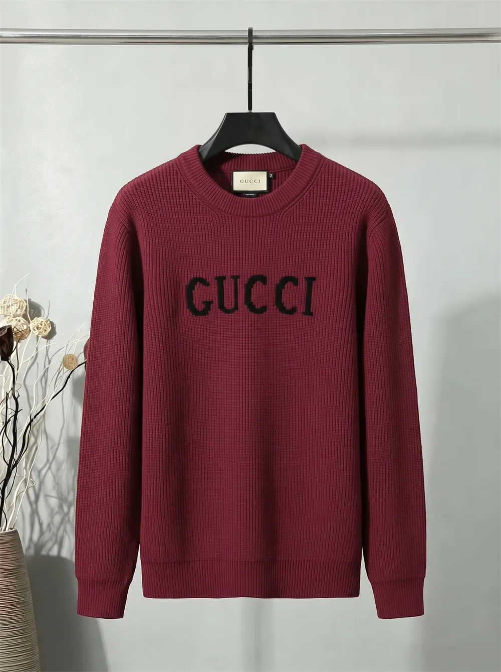 Logo Jacquard Ribbed Crew-Neck Sweater D21023437
