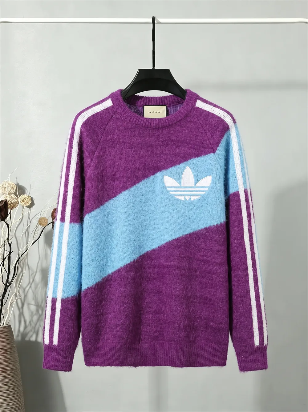 Gucci x adidas Trefoil Mohair-Blend Sweater D21523425
