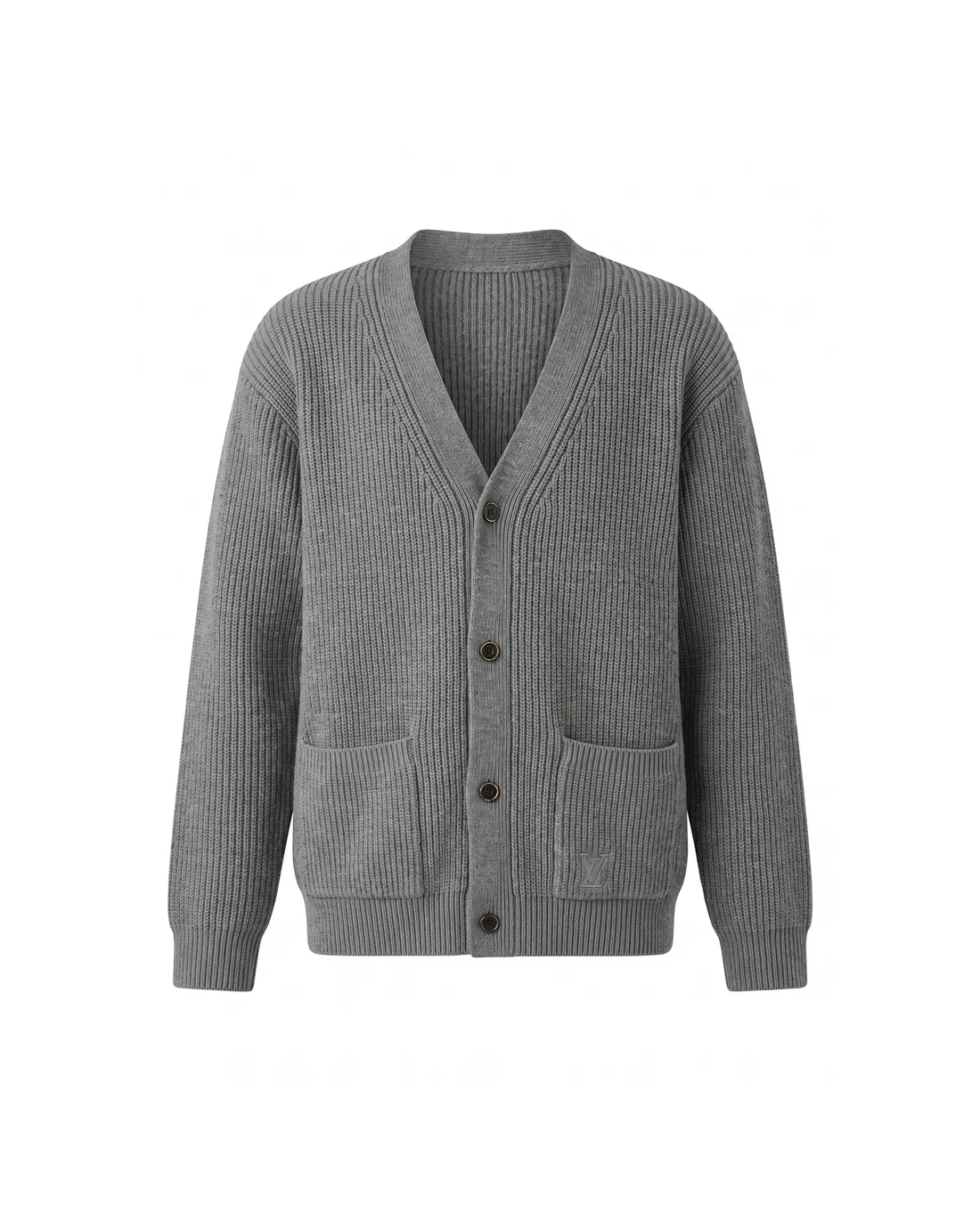 Logo Embroidered Ribbed Knit Cardigan D22023452