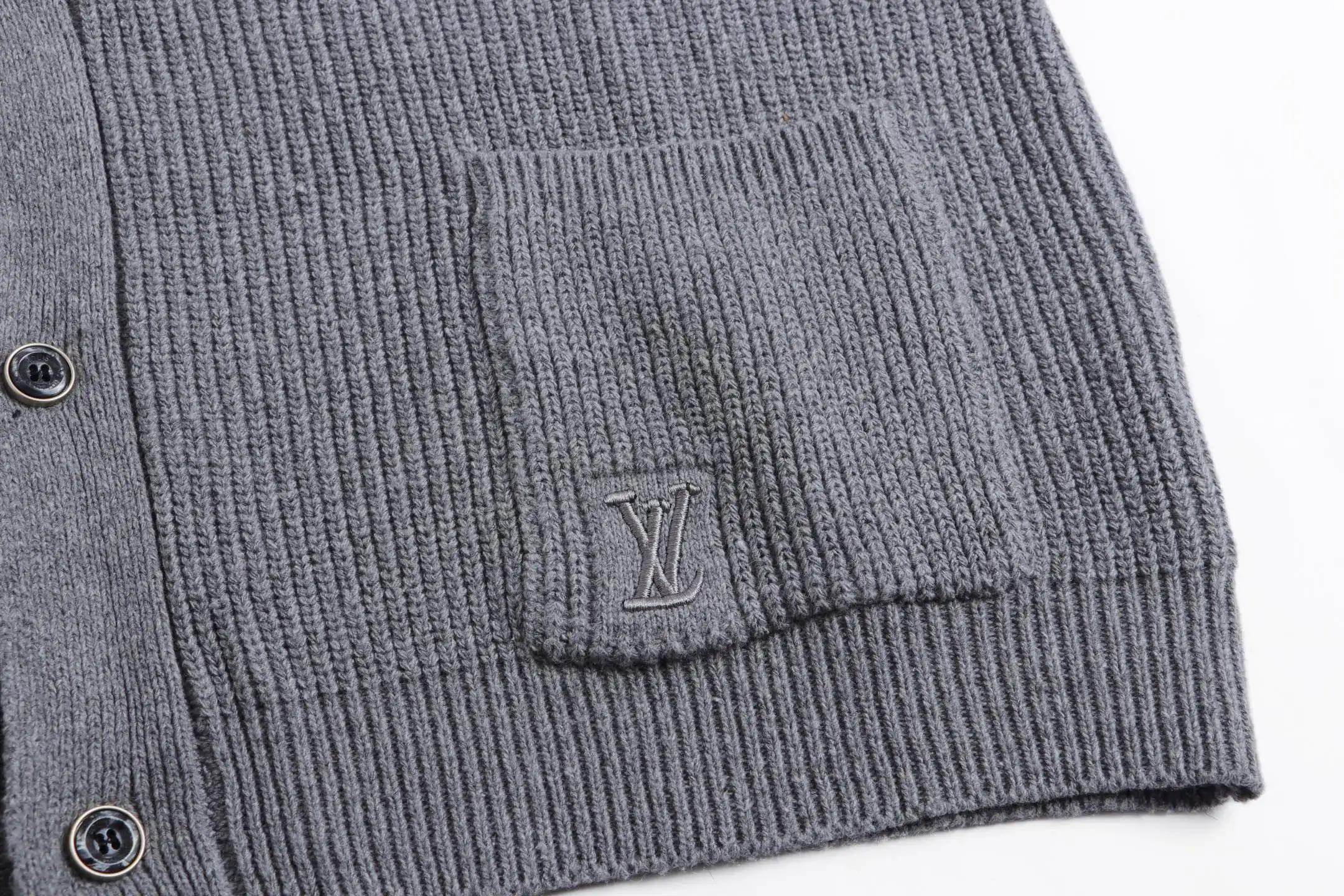 Logo Embroidered Ribbed Knit Cardigan D22023452 — view 6