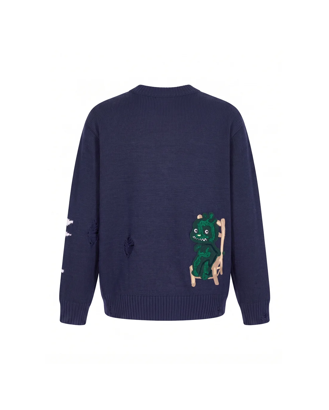 Lunar New Year Distressed Crew-Neck Sweater D22023383 — view 2