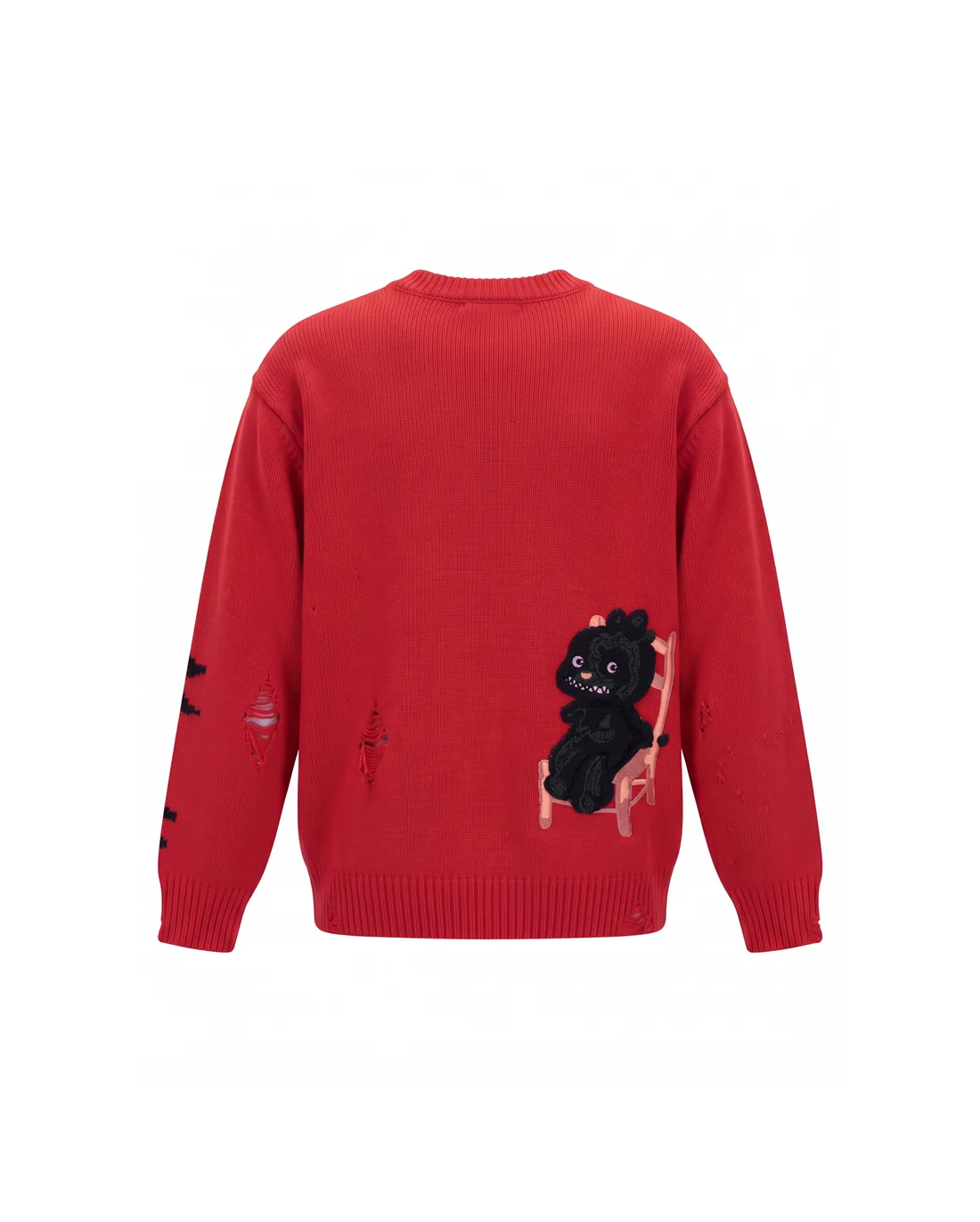 Distressed Logo Crew-Neck Sweater D22023382 — view 2