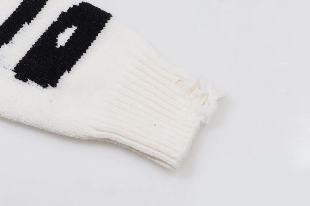 Distressed Logo Intarsia Crew-Neck Sweater D22023384 — view 7
