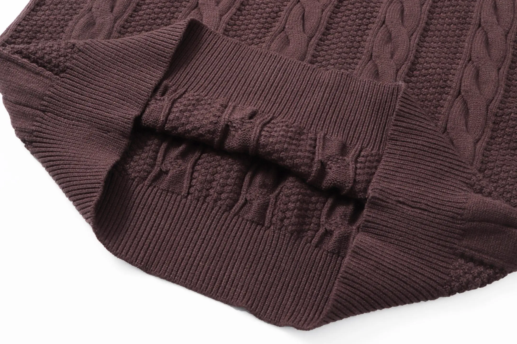 Cable-Knit Crew-Neck Sweater with Leather Logo Patch D23023451 — view 5